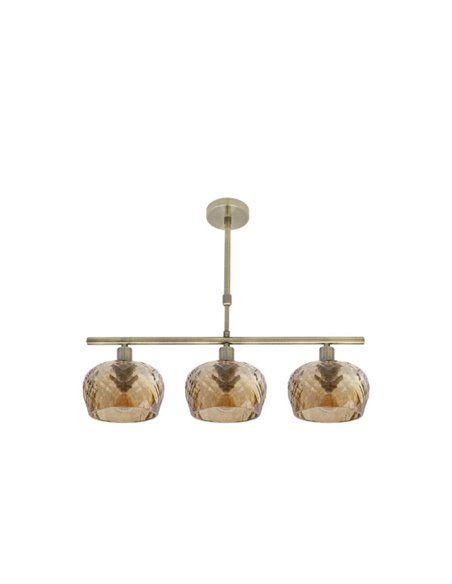 Estela Candeeiro 3 Luzes Couro 55x13 cm