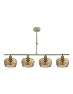 Estela Candeeiro 4 Luzes Couro 75x13 cm