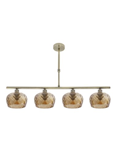 Estela Candeeiro 4 Luzes Couro 75x13 cm
