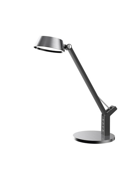 Flexo Goya Niquel/negro 8w 590lm 3000k, 4000k, 6500k Regulable Intensidad Puerto USB Tactil 40,4x17,1x31,6 Cm