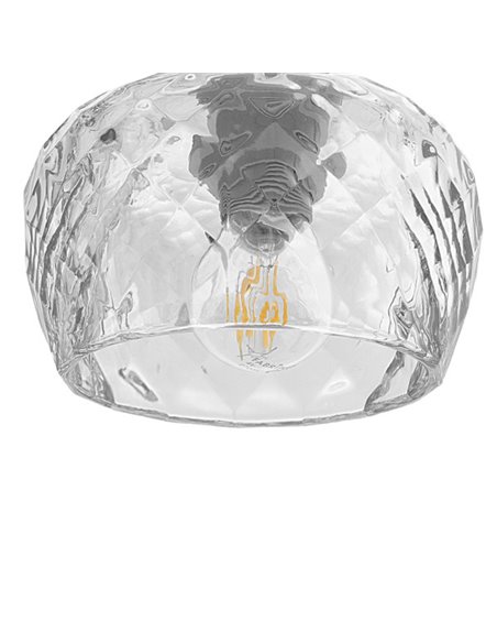 Plafon Estela 3xe27 Cromo Regx36x36 Cm C/tulipas Cristal Tallado Transparente