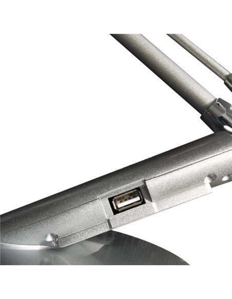 Flexo Clase 7w 3000-4500-6000k Plata 595lm Puerto Usb  Temporizador,tactil,int.reg,40x19x32,5cm