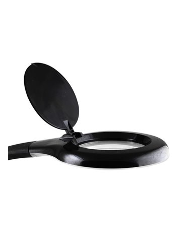 Flexo Plath Negro 8w 595lm 5000k C/lupa Reg.intens Flexib Orientab Tactil 43x18x38cm