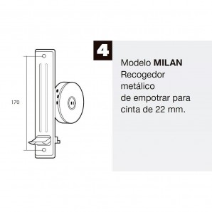 Recogedor Persiana Metal Sin placa Frente Natural 2