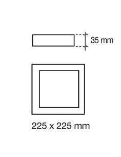 Downlight LED Superficie Novo 20W Cuadrado Gris 3000K 2