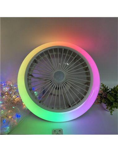 Ventilador LED Dimmable Iris DC 450 36W 3CCT RGB con altavoz