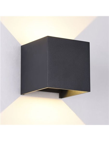 Aplique IP54 Open LED 2x5W 3000K Antracita