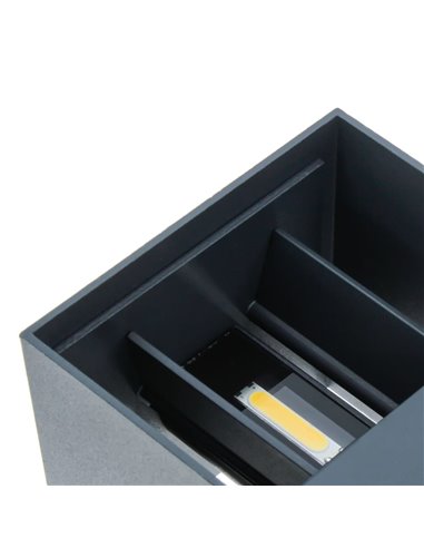 Aplique IP54 Open LED 2x5W 3000K Antracita