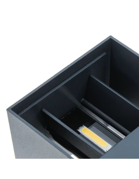 Aplique IP54 Open LED 2x5W 3000K Antracita