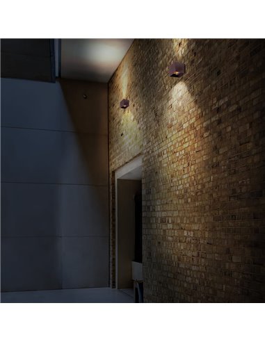 Aplique IP54 Open LED 2x5W 4000K Oxide marrom