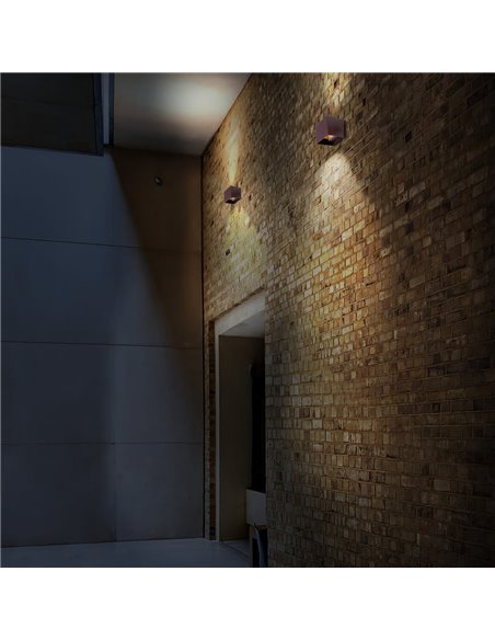 Aplique IP54 Open LED 2x5W 4000K Oxide marrom
