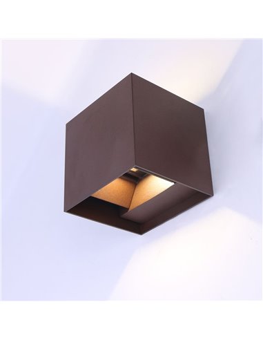 Aplique IP54 Open LED 2x5W 4000K Oxide marrom