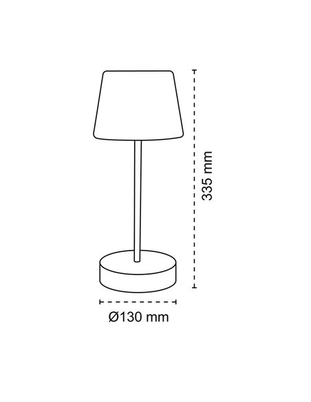 Lámpara de mesa LED Merida Negro IP44 3W 300Lm. 3000K