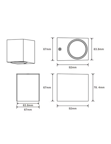 Aplique de exterior Confo Evo 1xGU10 IP44 Blanco
