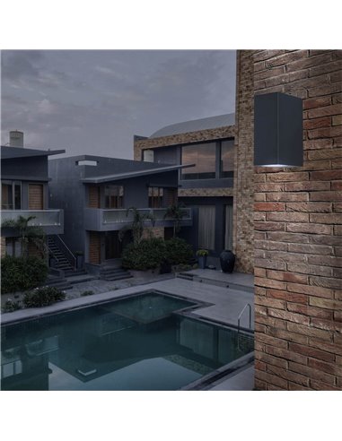 Aplique de exterior Confo Evo 2xGU10 IP44 Negro