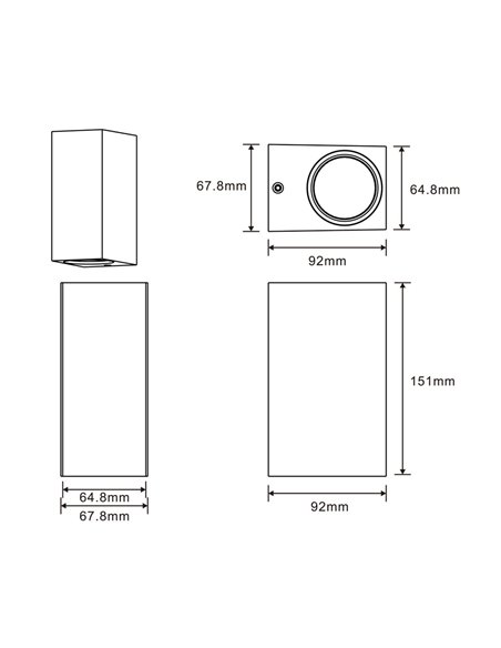 Aplique de exterior Confo Evo 2xGU10 IP44 Negro