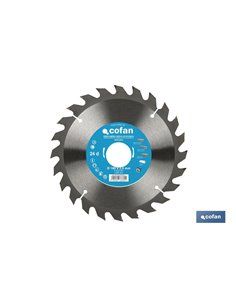 DISCO DE SIERRA CIRCULAR PARA MADERA Ø180 X 2,5 X 30 MM, 24 DIENTES