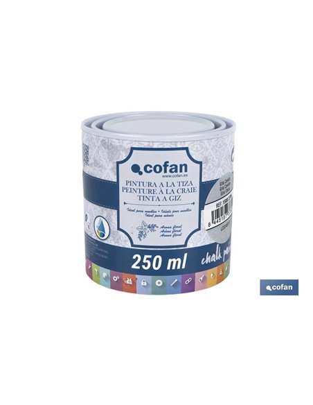 PINTURA A LA TIZA, CHALK PAINT, GRIS CENIZA 250 ML
