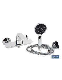 SET GRIFO MONOMANDO DUCHA, SOPORTE,FLEXO,MANGO,40 mm MODELO RIFT