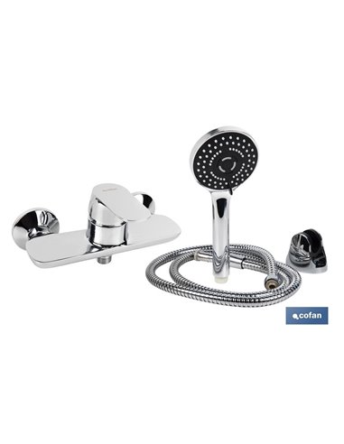 SET GRIFO MONOMANDO DUCHA, SOPORTE,FLEXO,MANGO,40 mm MODELO RIFT