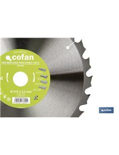DISCO DE SIERRA INGLETADORA PARA MADERA/METAL Ø315 X 2,2 X 30 MM, 24 DIENTES 2