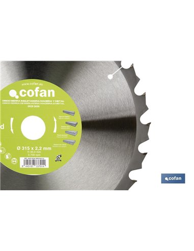 Disco de Esquadria Ø315 x 30mm, 24 Dentes