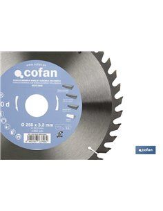 DISCO DE SIERRA INGLETADORA PARA MADERA Ø250 X 3,2 X 30 MM, 40 DIENTES 2