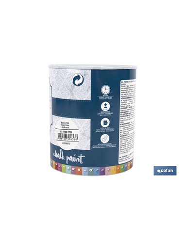 PINTURA A LA TIZA, CHALK PAINT, BLANCO TIZA 750 ML