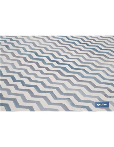 ROLLO MANTEL ANTIMANCHAS 1,40 x 25m 50% ALG/50% PVC.RAYADO