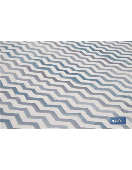 ROLLO MANTEL ANTIMANCHAS 1,40 x 25m 50% ALG/50% PVC.RAYADO