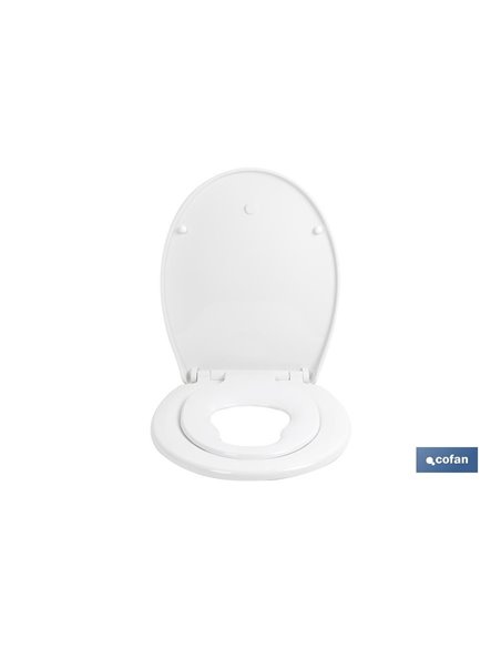 TAPA WC  FORMA OVAL CON ASIENTO PARA NIÑOS  44.7 x 37.1 cm