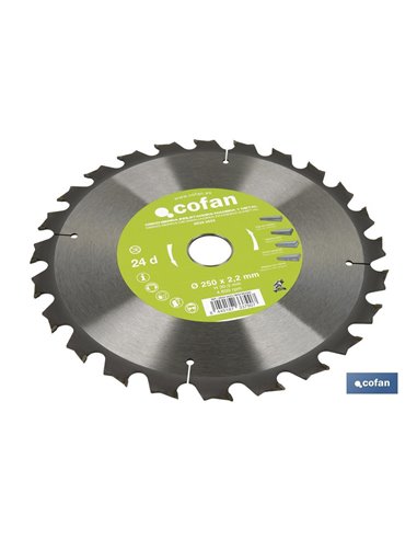 Disco de Esquadria Ø250 x 30mm, 24 Dentes