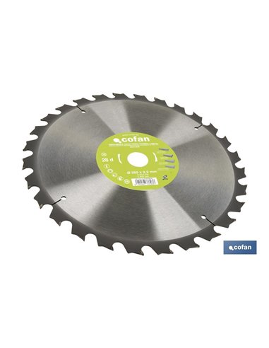 DISCO DE SIERRA INGLETADORA PARA MADERA/METAL Ø350 X 2,2 X 30 MM, 28 DIENTES