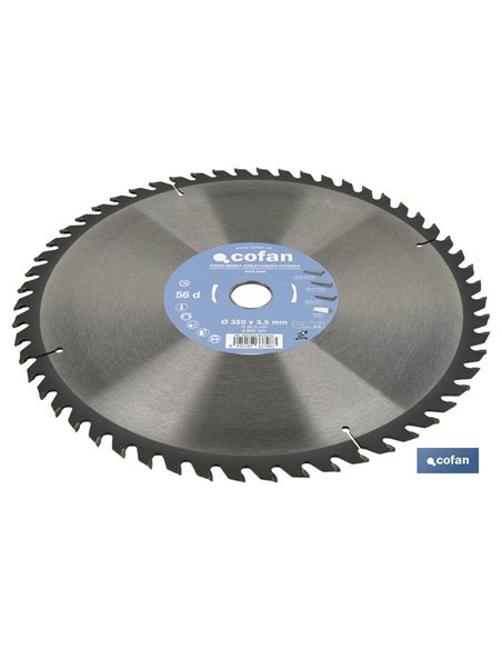 DISCO DE SIERRA INGLETADORA PARA MADERA Ø350 X 3,5 X 30 MM, 56 DIENTES