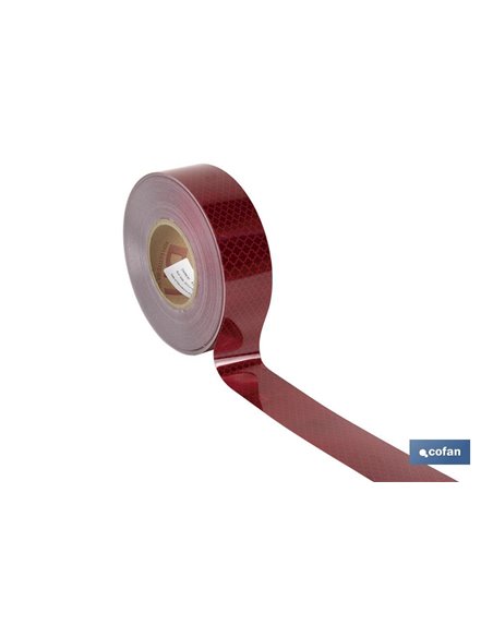 ROLLO RETROREFLECTANTE CONTINUO - 50M ROJO