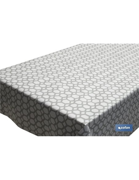 ROLLO MANTEL ANTIMANCHAS 1,40 x 25m 50% ALG/50% PVC. HEXAGONOS