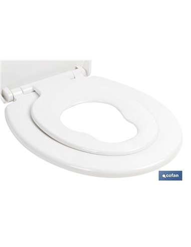 Assento sanitário formato oval com assento infantil 44,7x37,1cm