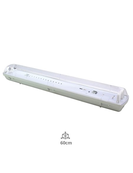 Pantalla estanca para 2 tubos LED T8 60cm