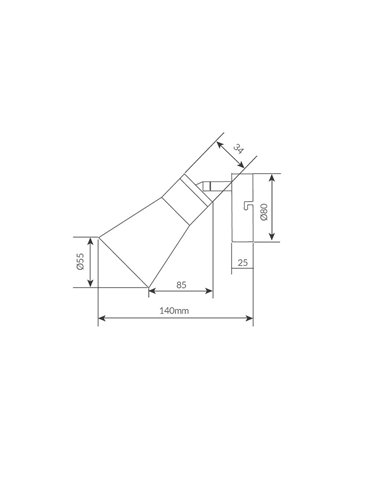 Aplique pared simple con interruptor Serie Selna GU10 Blanco