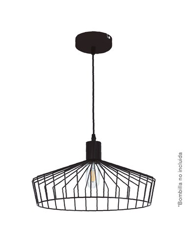 Lámpara de techo colgante Serie Bamil E27 Ø380mm Negro