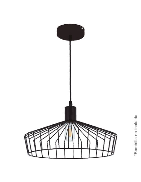 Lámpara de techo colgante Serie Bamil E27 Ø380mm Negro