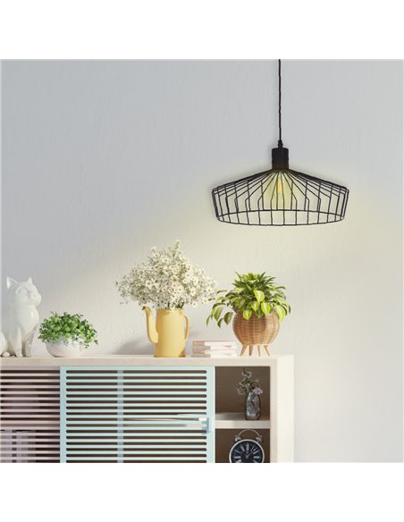 Lámpara de techo colgante Serie Bamil E27 Ø380mm Negro