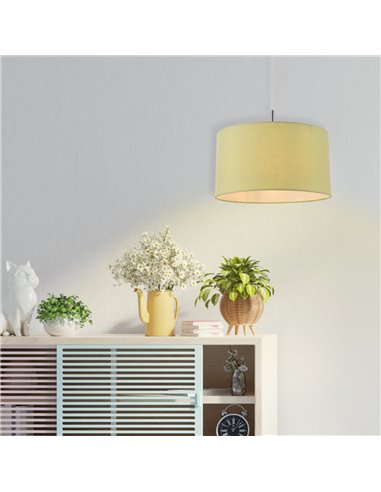 Candeeiro de teto suspenso Série Kaliab E27 Ø360mm Verde menta