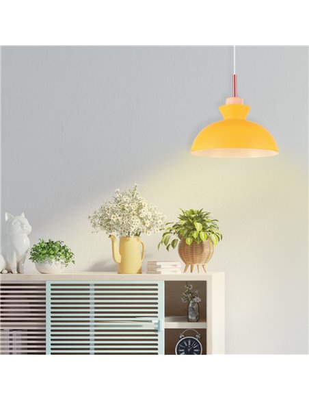 Lámpara de techo colgante Serie Sompara E27 Ø280mm Amarillo