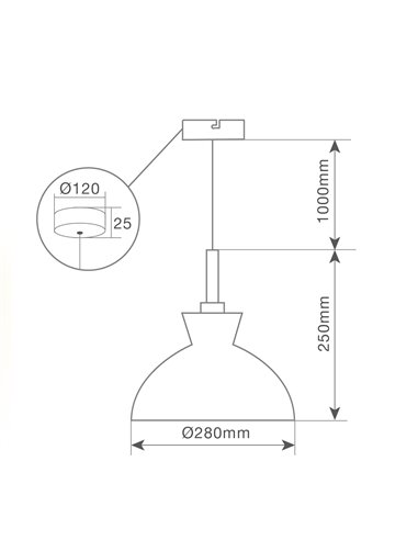 Lámpara de techo colgante Serie Sompara E27 Ø280mm Amarillo
