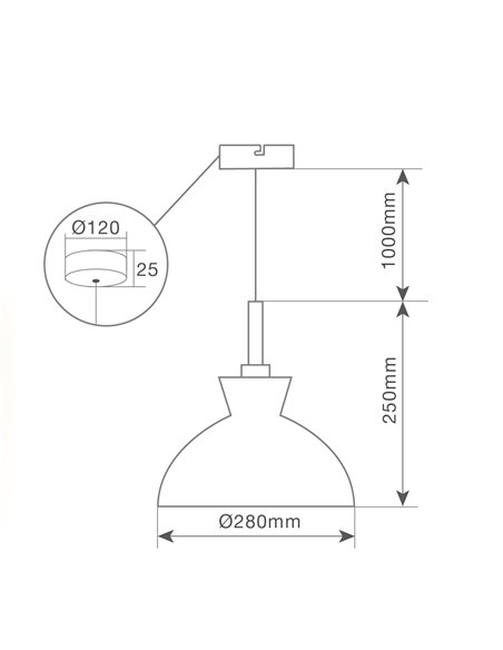 Lámpara de techo colgante Serie Sompara E27 Ø280mm Amarillo