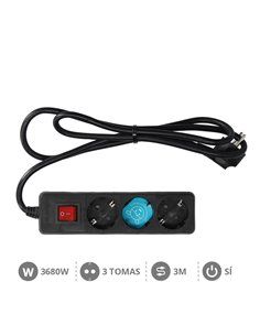 Base múltiple 3T con interruptor (3x1.5mm) 3M Negra 2