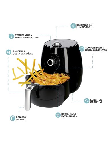 Fritadeira de ar sem óleo 5L - culinária saudável e deliciosa