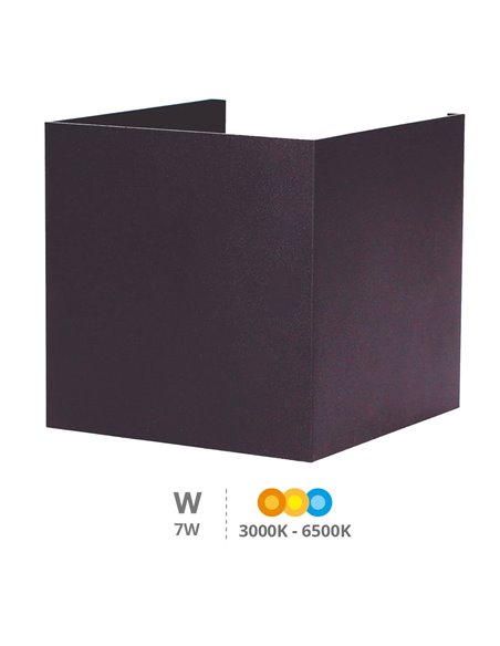 Bañador pared LED Pinda cuadrado apertura de luz regulable 7W 3000 - 4000 - 6000K Gris antracita