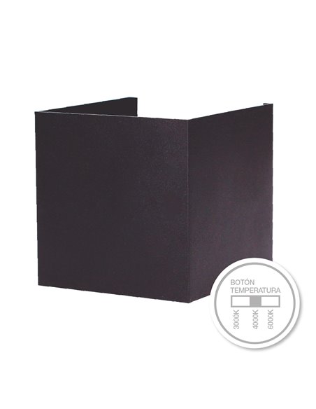 Bañador pared LED Pinda cuadrado apertura de luz regulable 7W 3000 - 4000 - 6000K Gris antracita